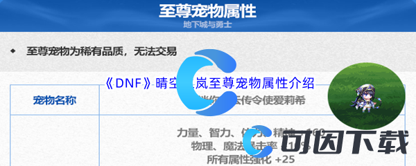 《DNF》地下城与勇士晴空之岚至尊宠物属性介绍